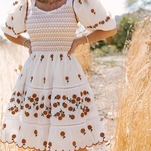 Floral Embroidered White Dress